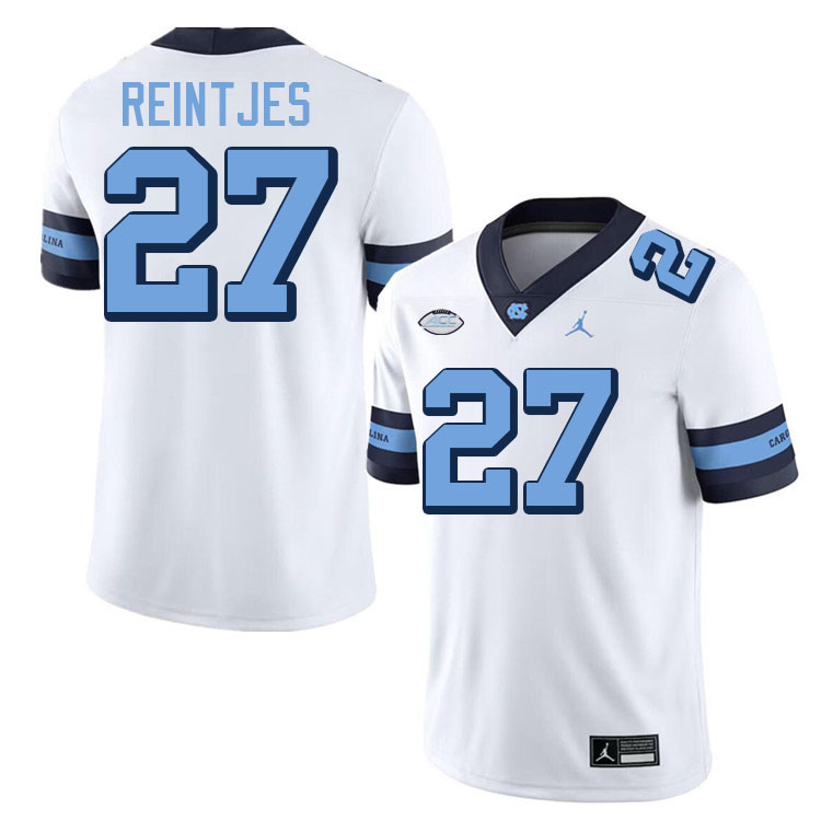 #27 Graham Reintjes North Carolina Tar Heels College Football Jersey Stitched-Retro White